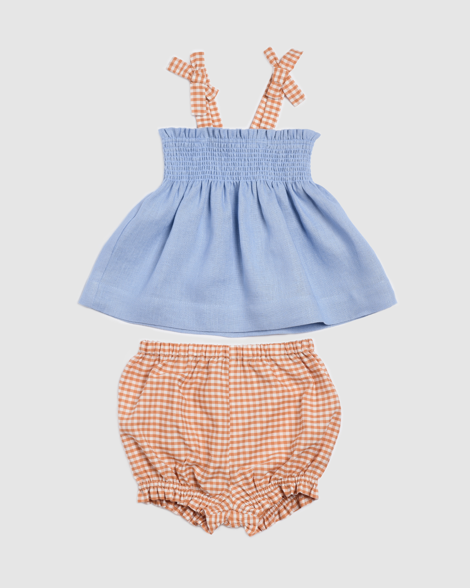 Layla Linen And Gingham Set