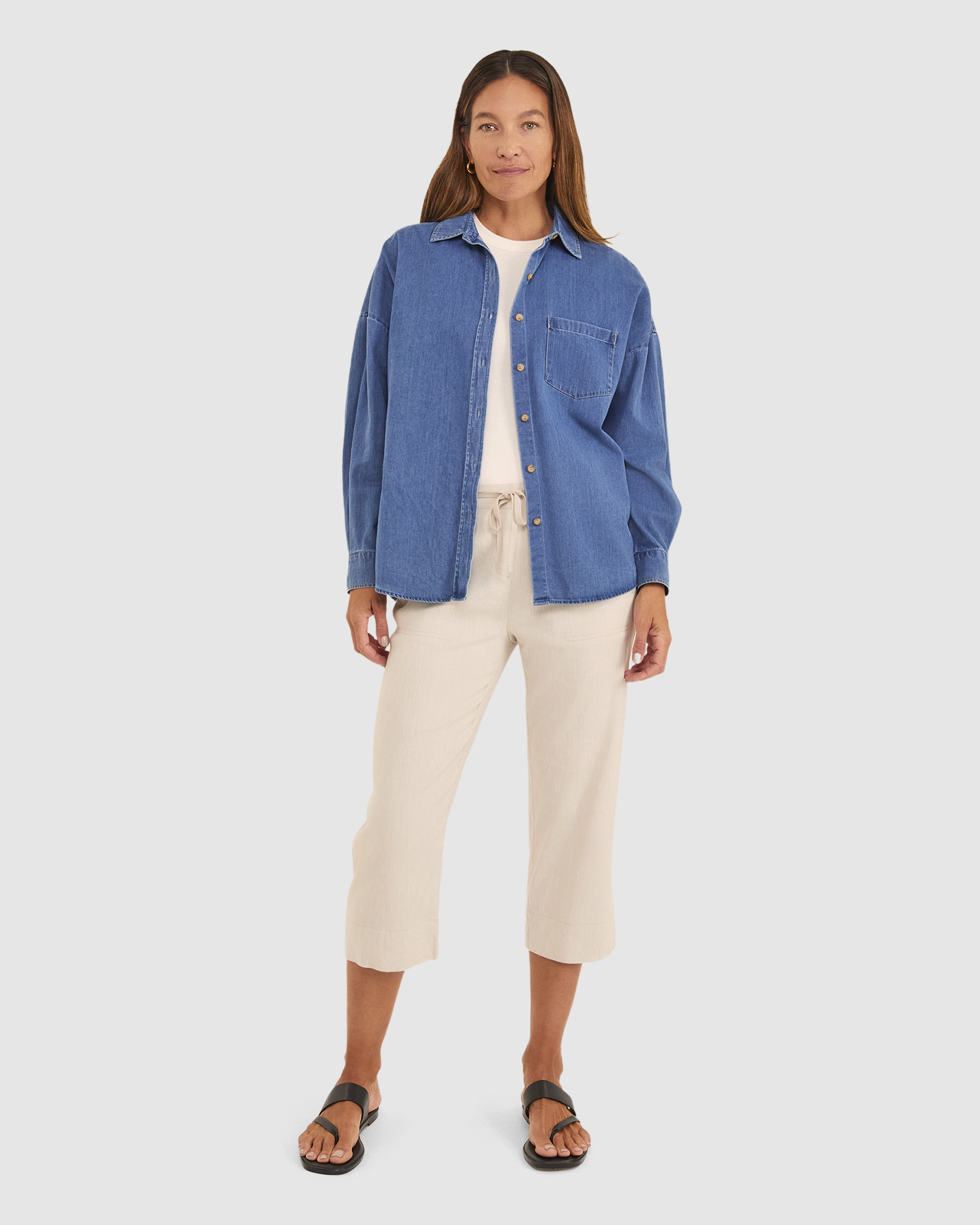 Rosa Crop Linen Pant