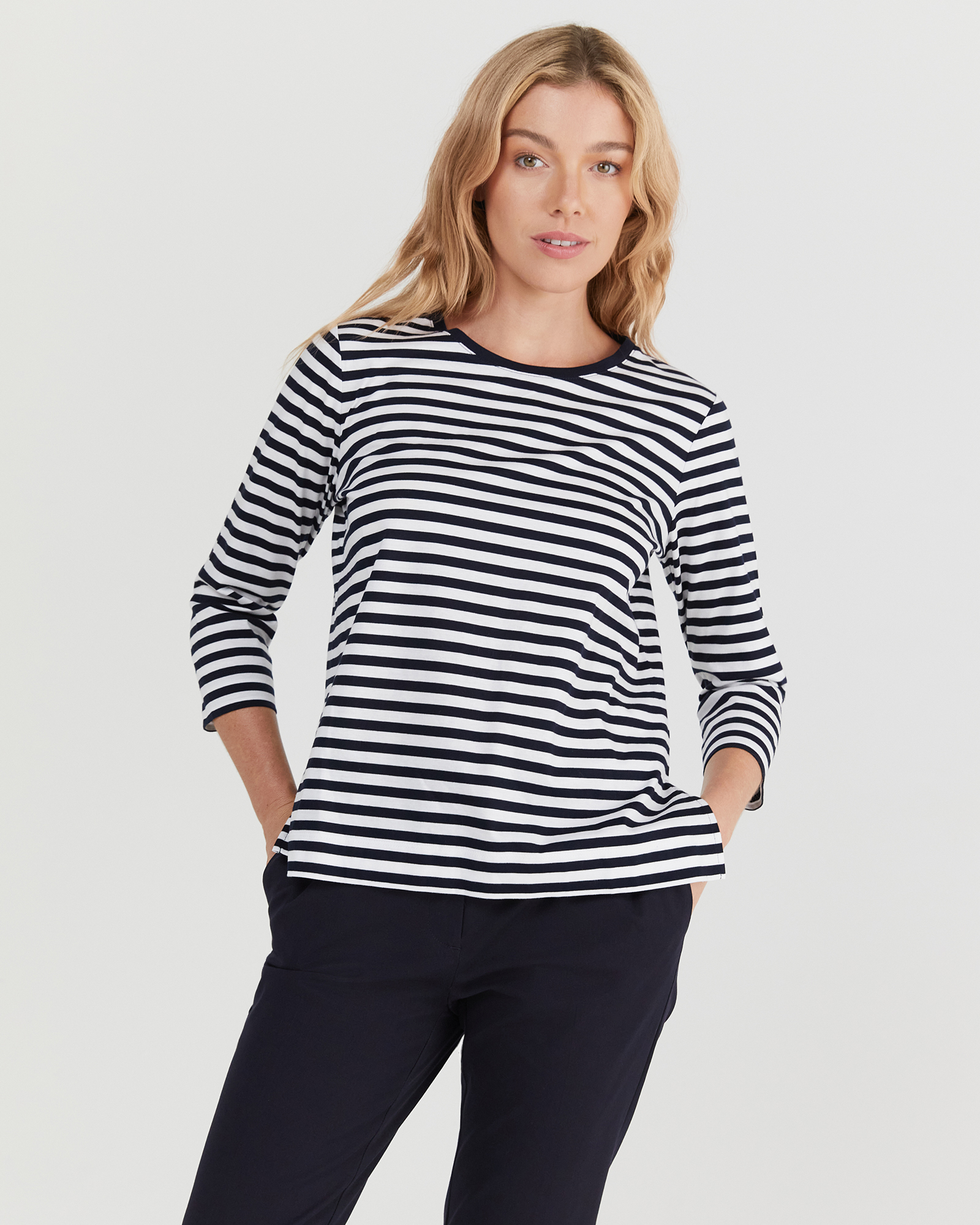 Cotton Crew 3/4 Sleeve T-Shirt