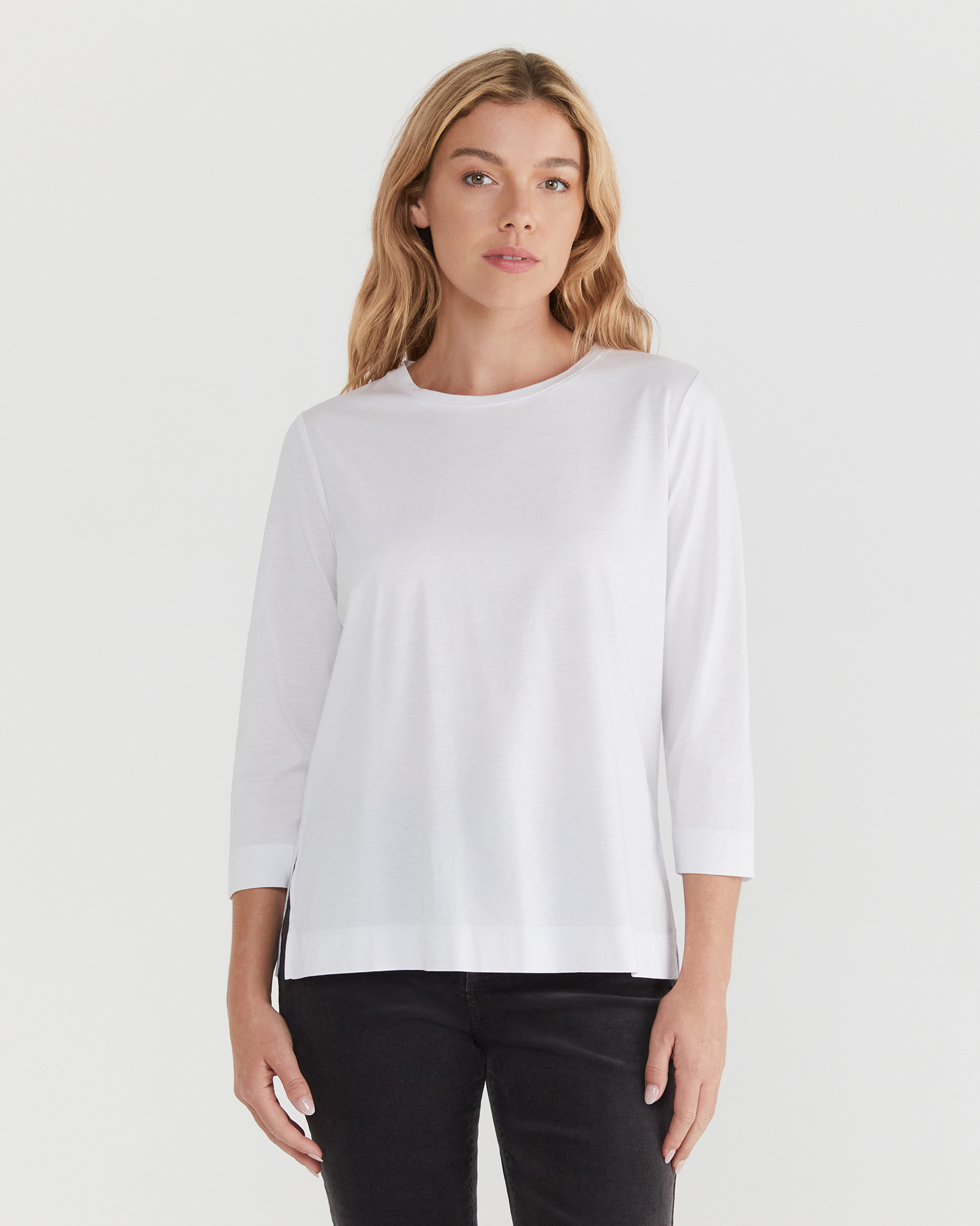 Cotton Crew 3/4 Sleeve T-Shirt