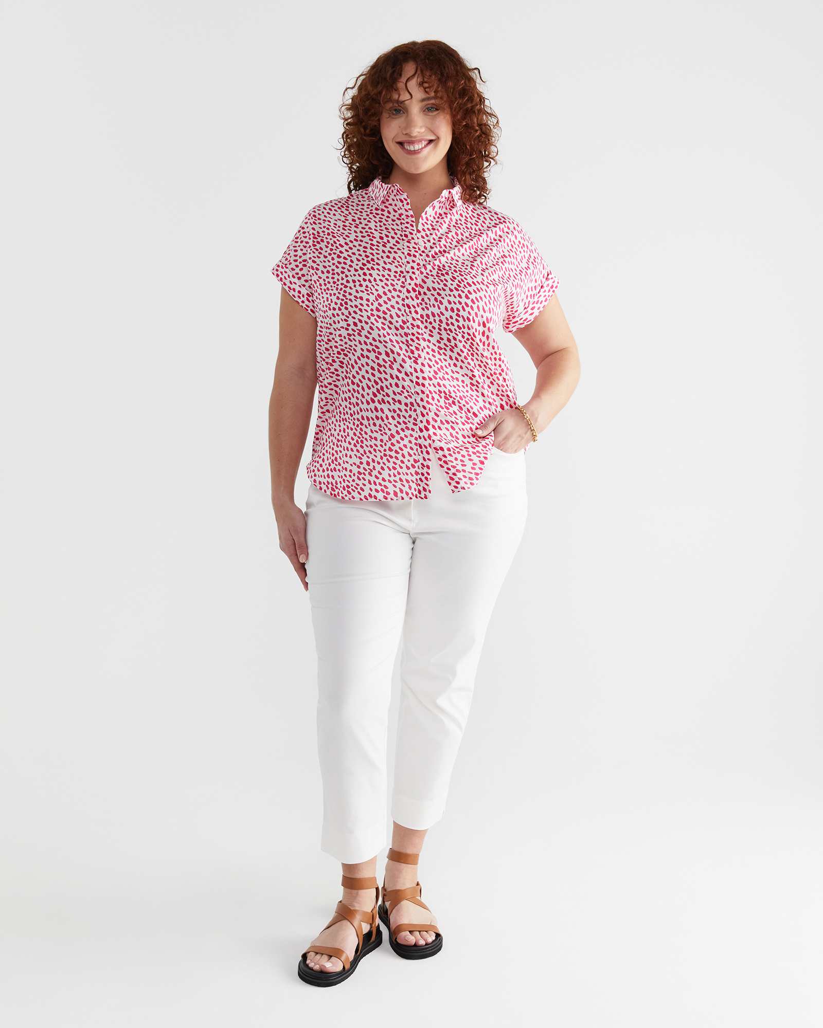 Dashed Lily Voile Short Sleeve Shirt