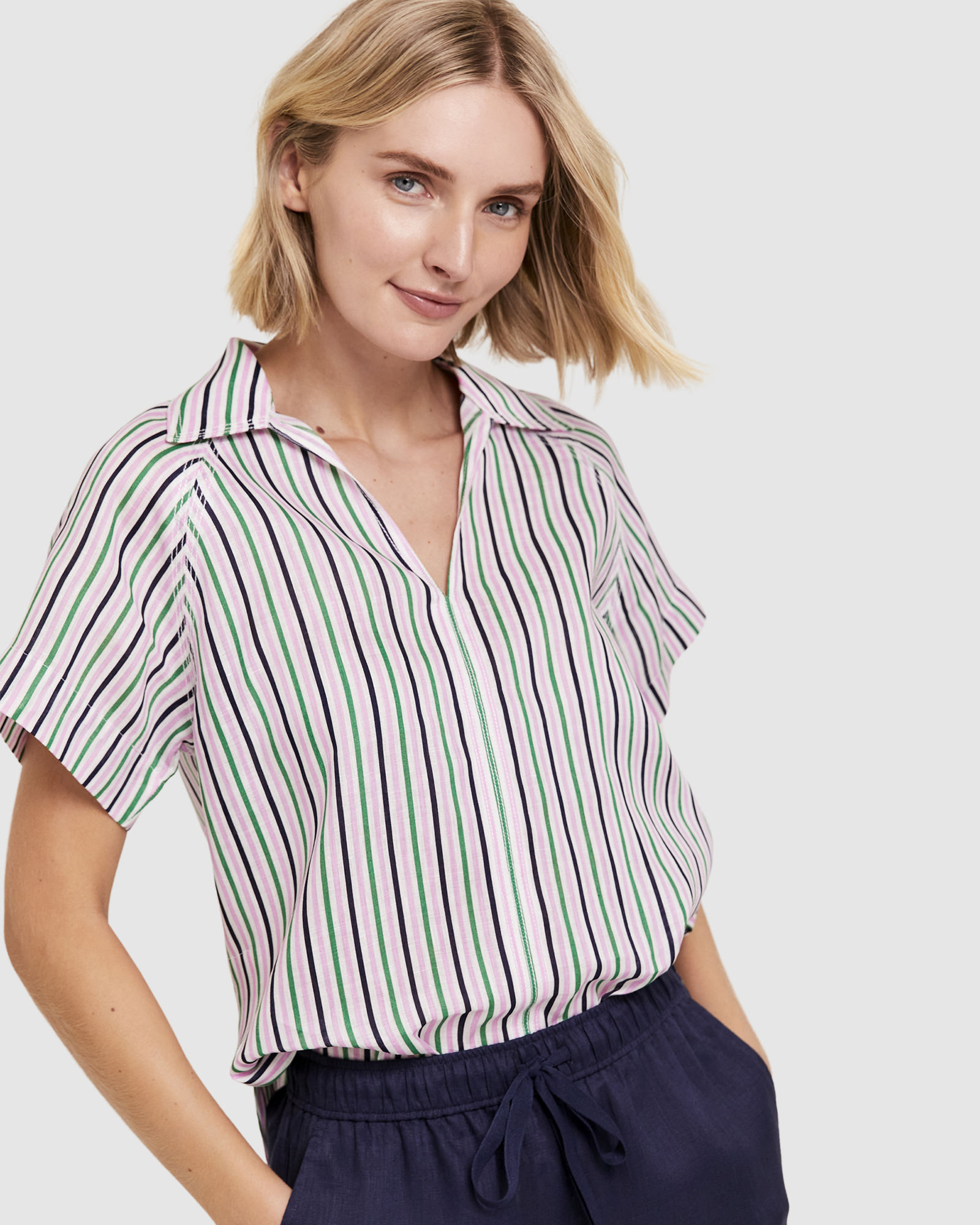 Lexi Stripe Linen Shirt