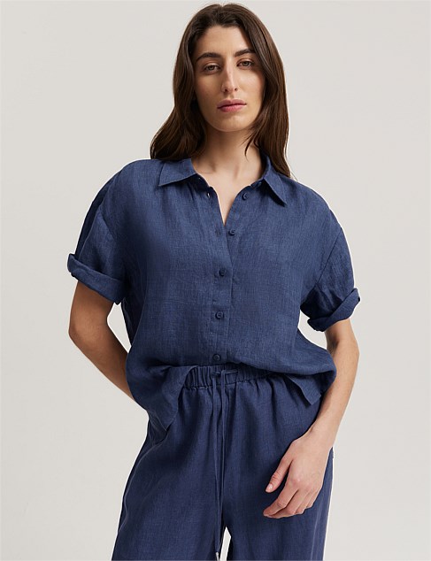 ORGANICALLY GROWN LINEN SHORT SLEEVE SHIRT