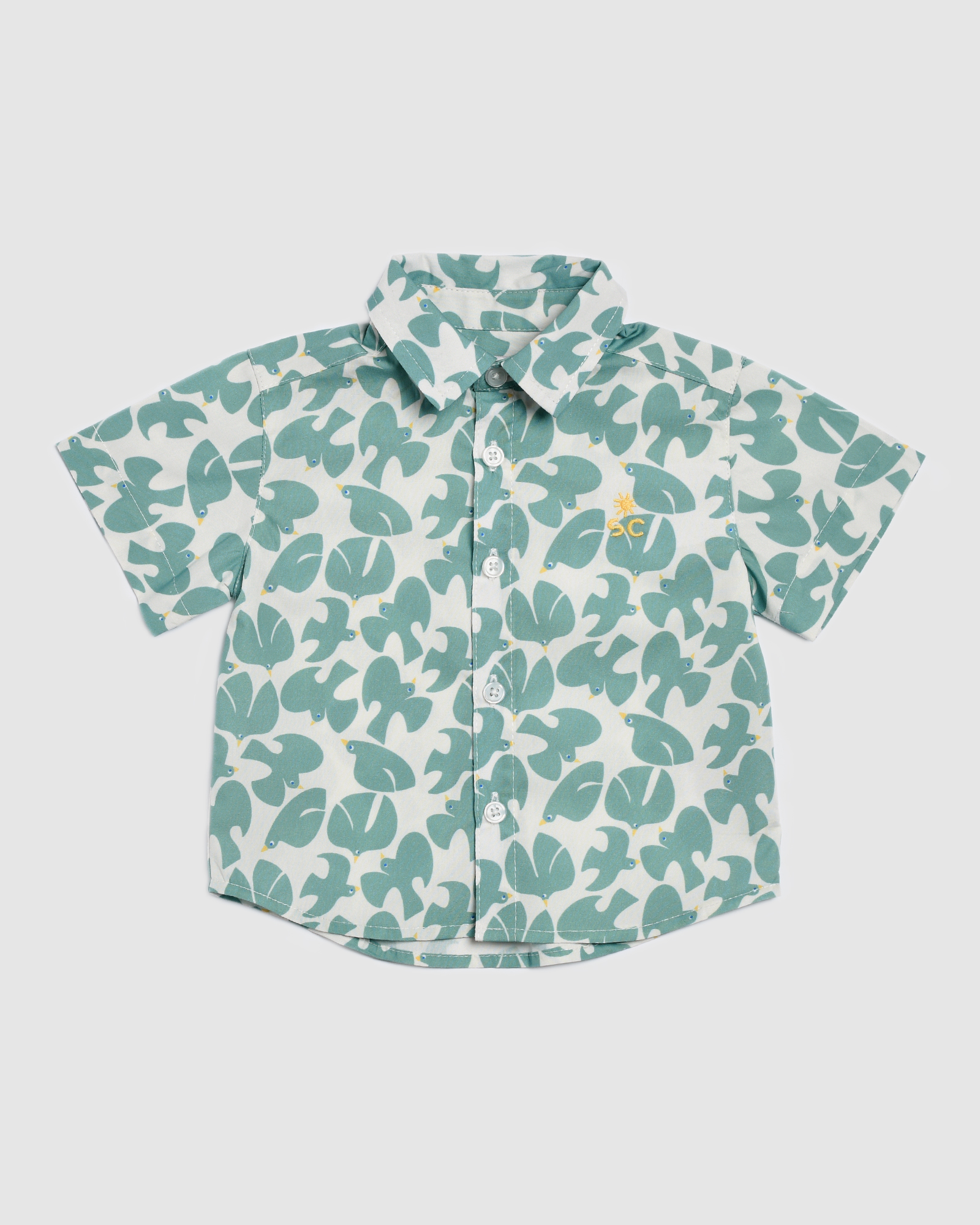 Bird Print Cotton Shirt