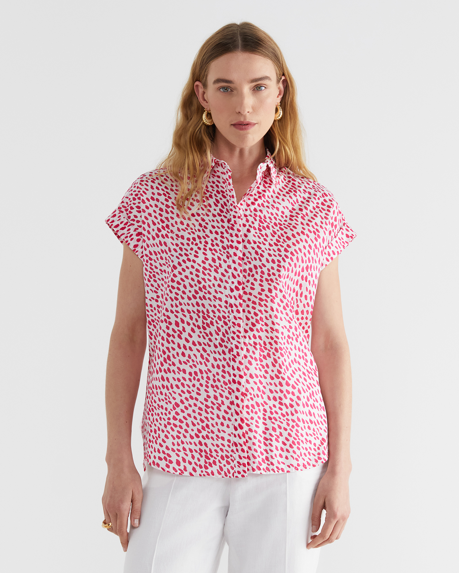 Dashed Lily Voile Short Sleeve Shirt