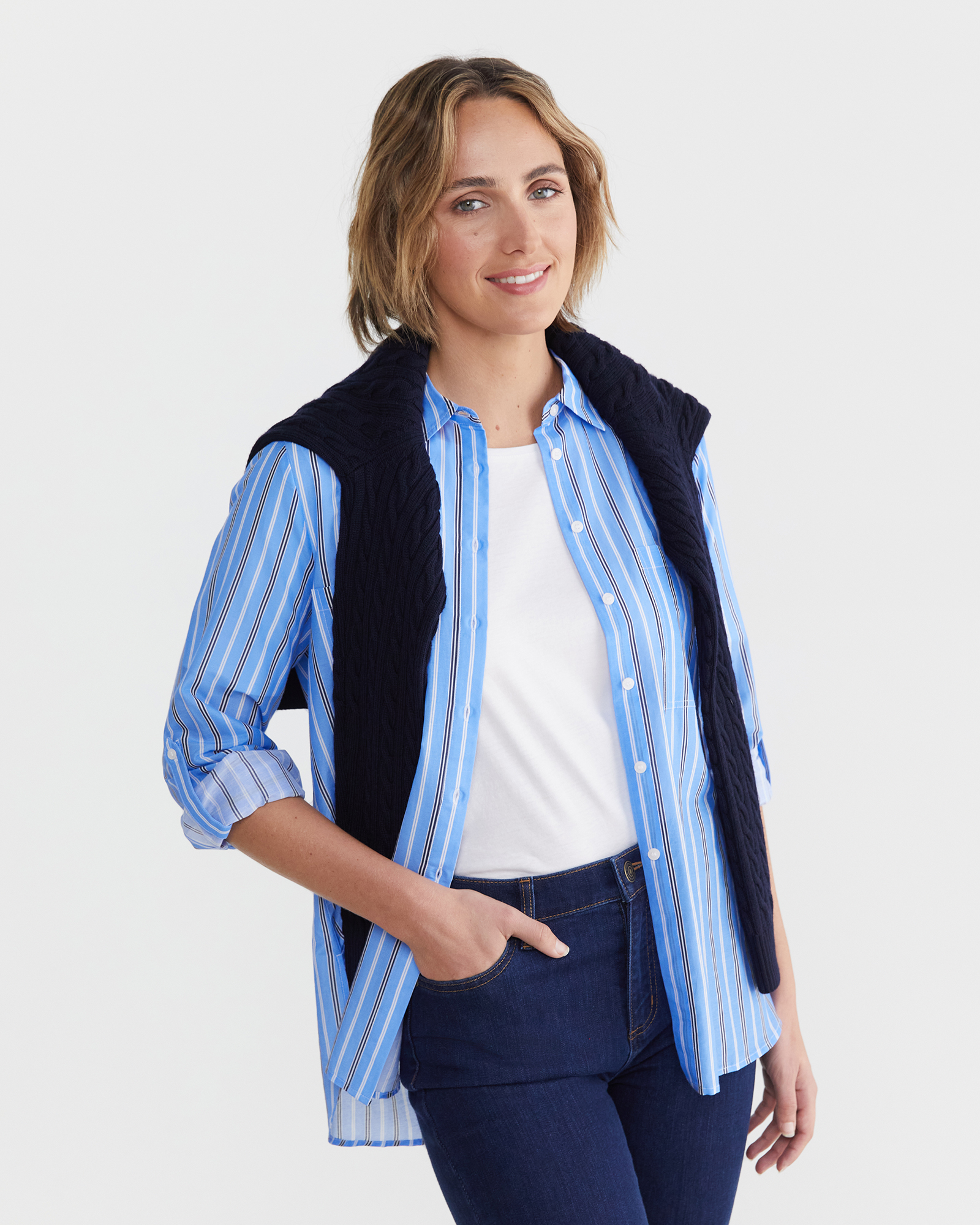 Stripe Cotton Silk Shirt