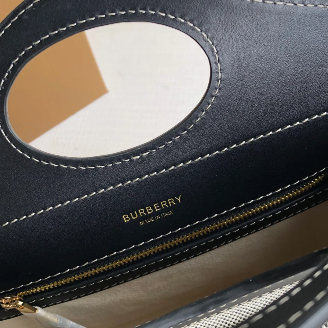 Холщовая сумка-тоут Burberry - Черная - 1