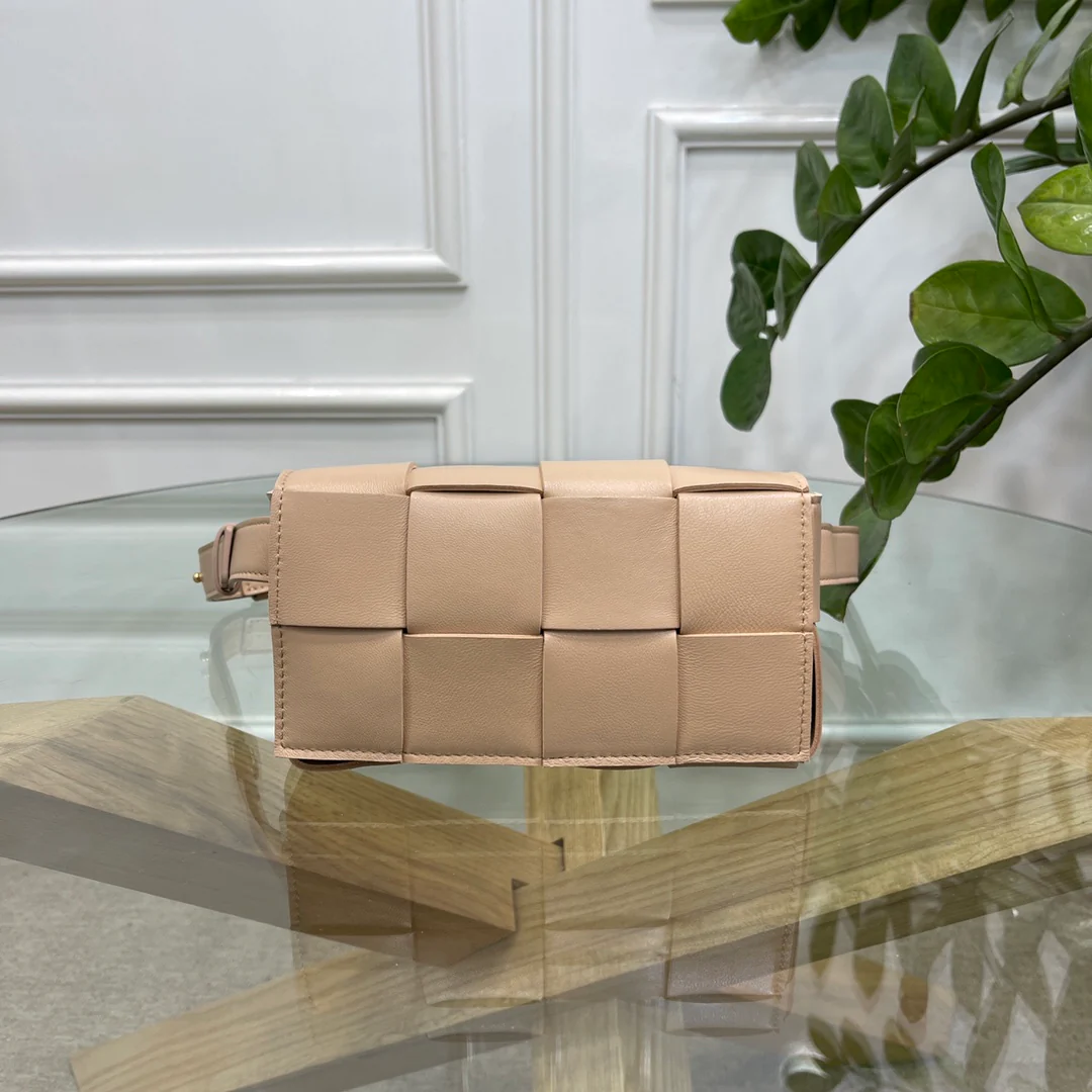 Поясная сумка BV из плетеной ткани, овечья кожа, 17 см, 5х9 см.