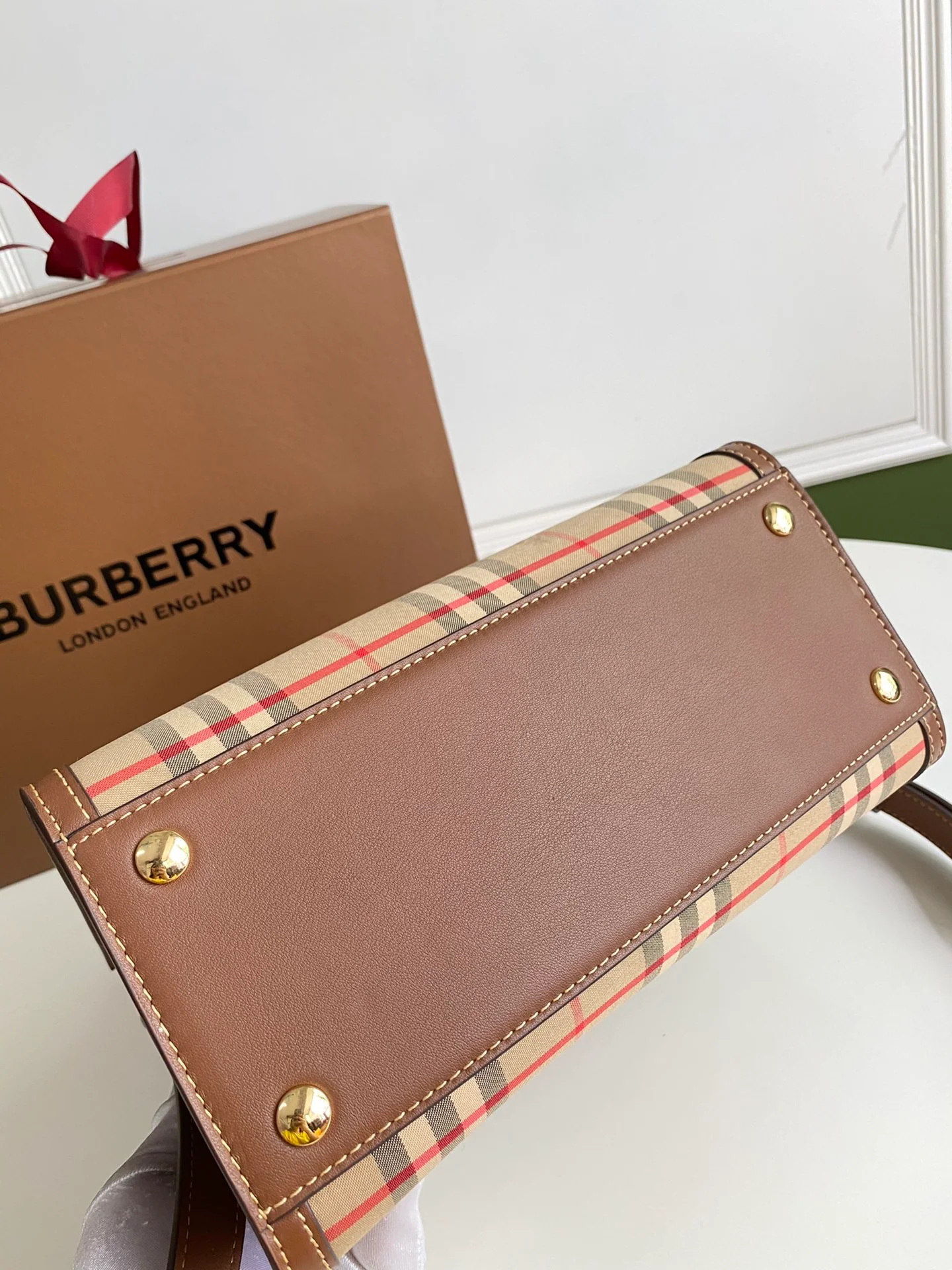 Burberry - Название - Сумка Teller - Винтаж - Ретро клетчатый узор - Маленькая - 1