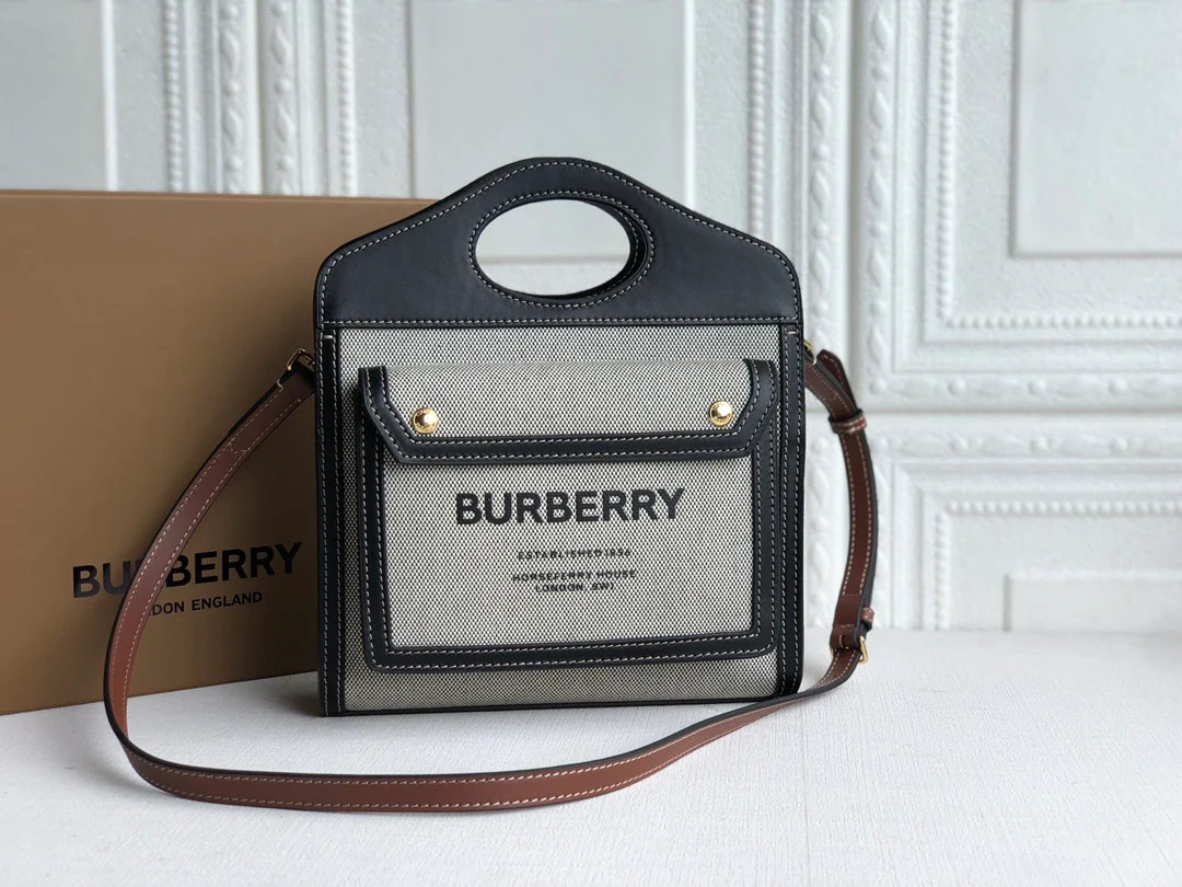 Холщовая сумка-тоут Burberry - Черная - 1