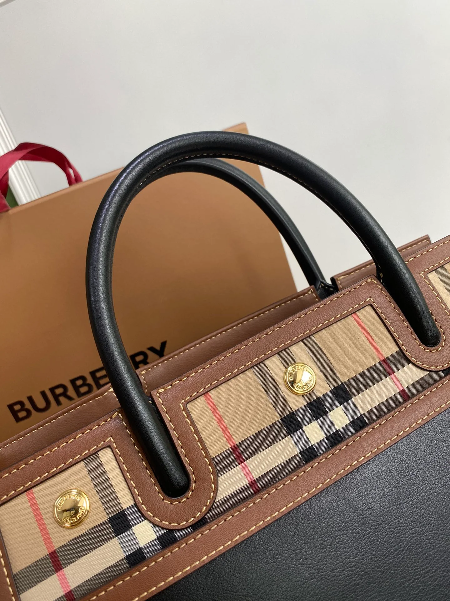 Burberry - название - сумка Teller - винтажная - ретро клетчатый узор - 1