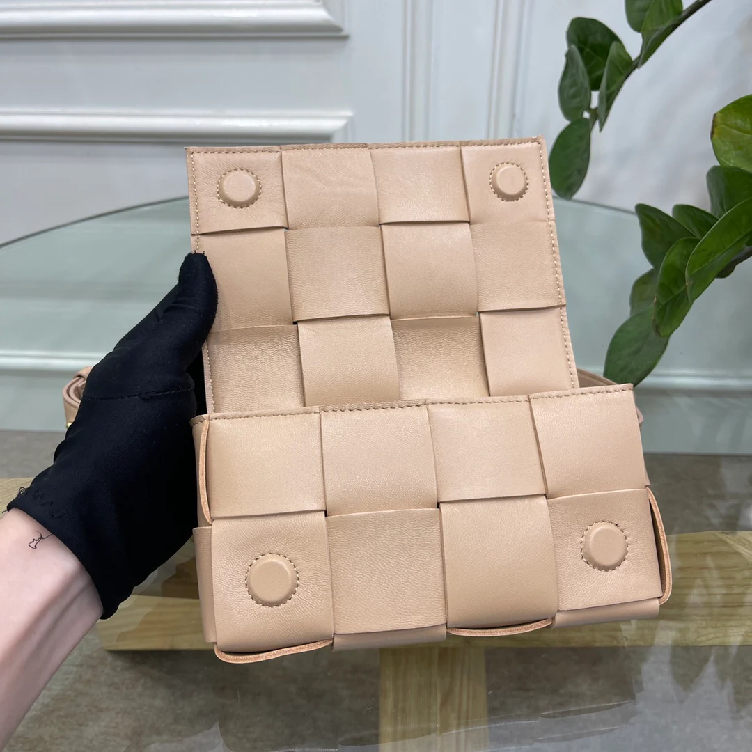 Поясная сумка BV из плетеной ткани, овечья кожа, 17 см, 5х9 см.