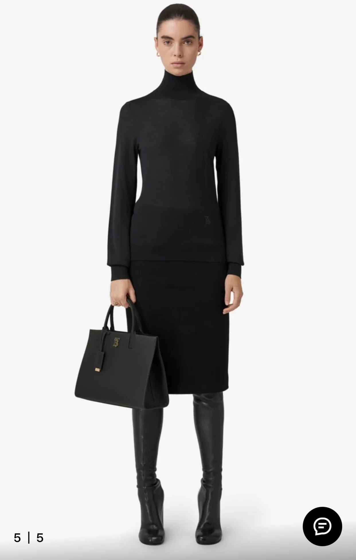 Сумка-тоут Burberry Frances из зернистой кожи - черная - 32 см