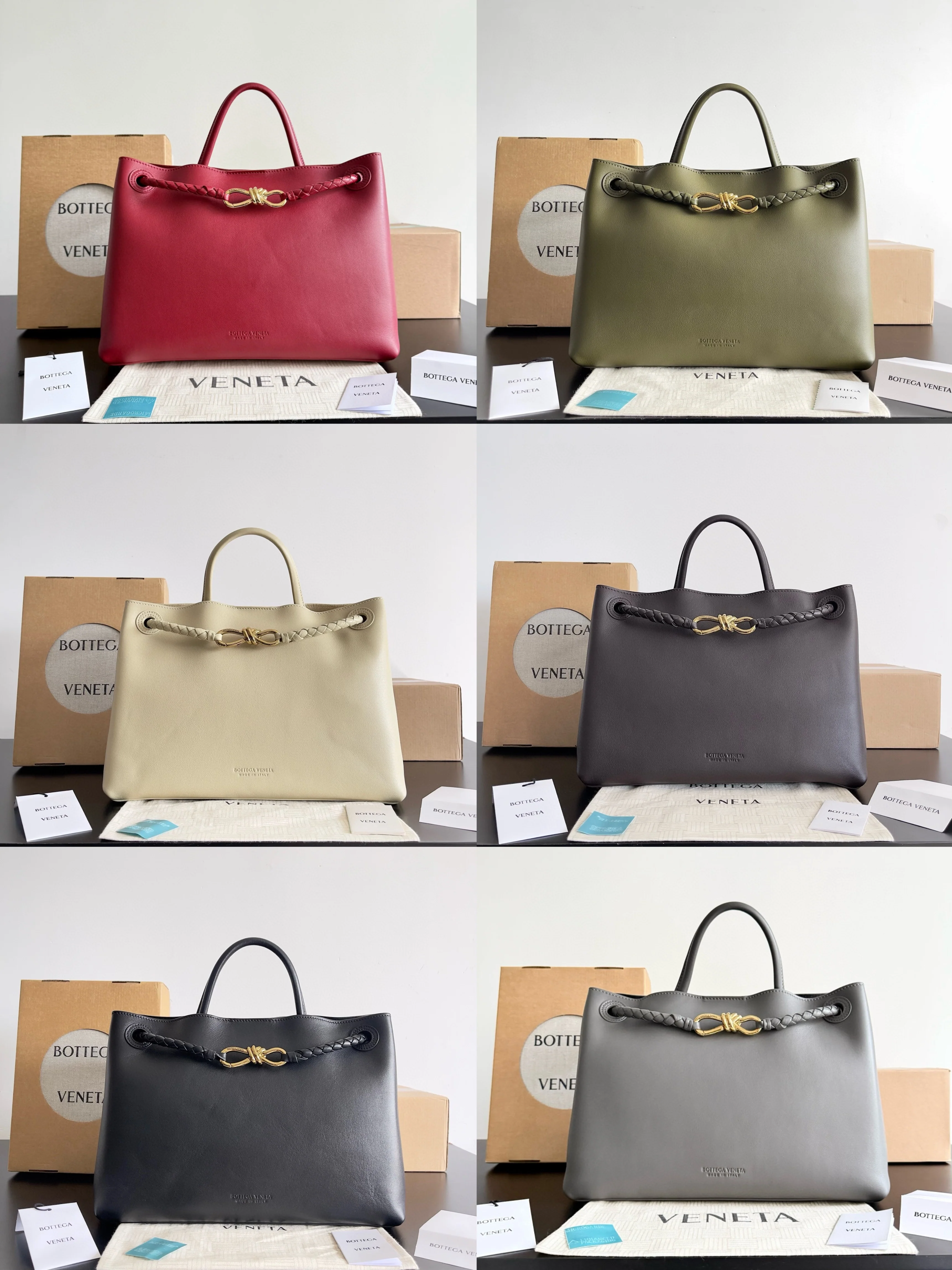 BV - Кожаная сумка Andiamo - Светло-серый