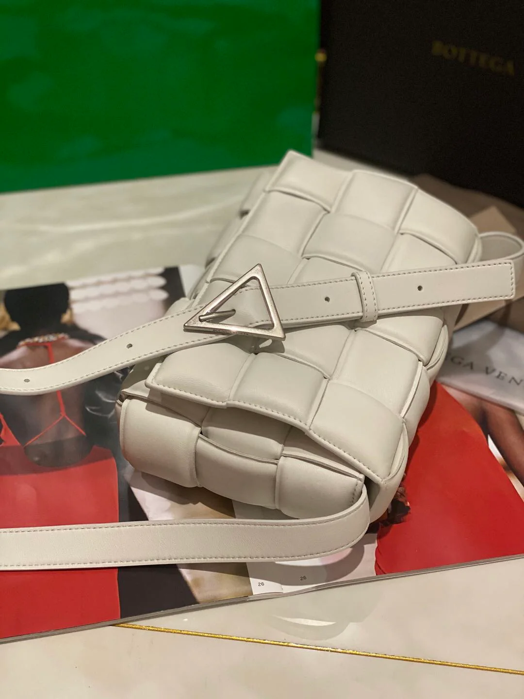 Чехол для кассет BV из плетеной кожи/держатель для карт/яичная кожа/25х15х4 см/1