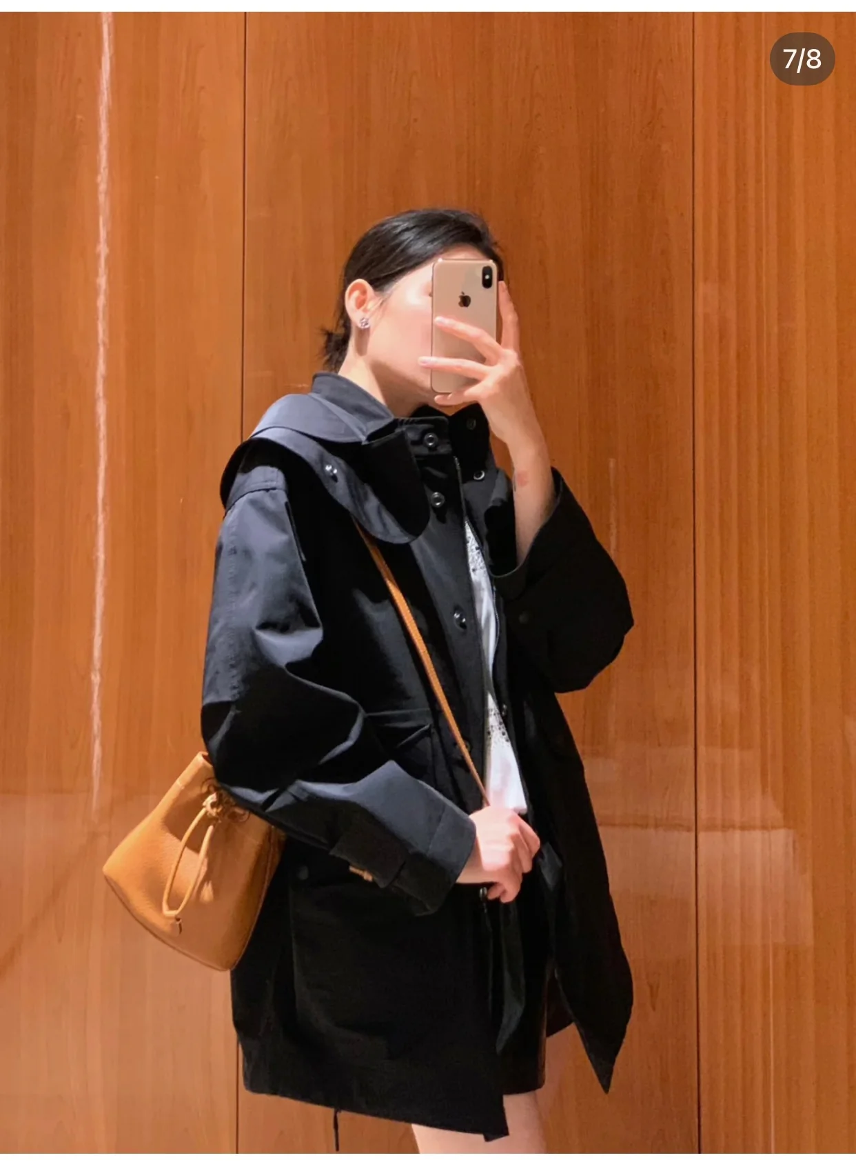 Сумка-ведро Burberry из зернистой кожи, маленькая, коричневая.