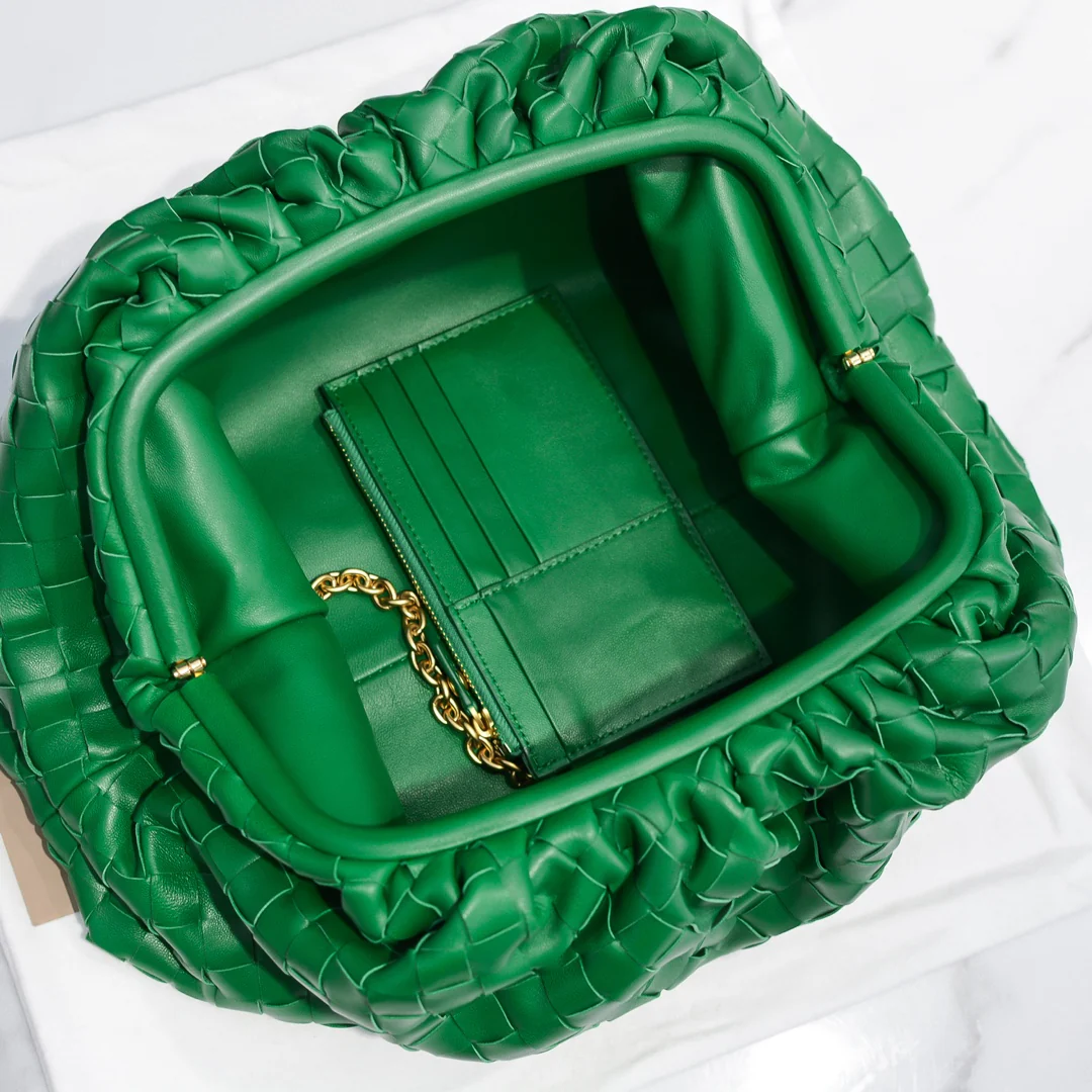 BV - Крупная клетчатая тканая сумка - Большая облачная сумка - 38x20x8 см - 5 см - 16