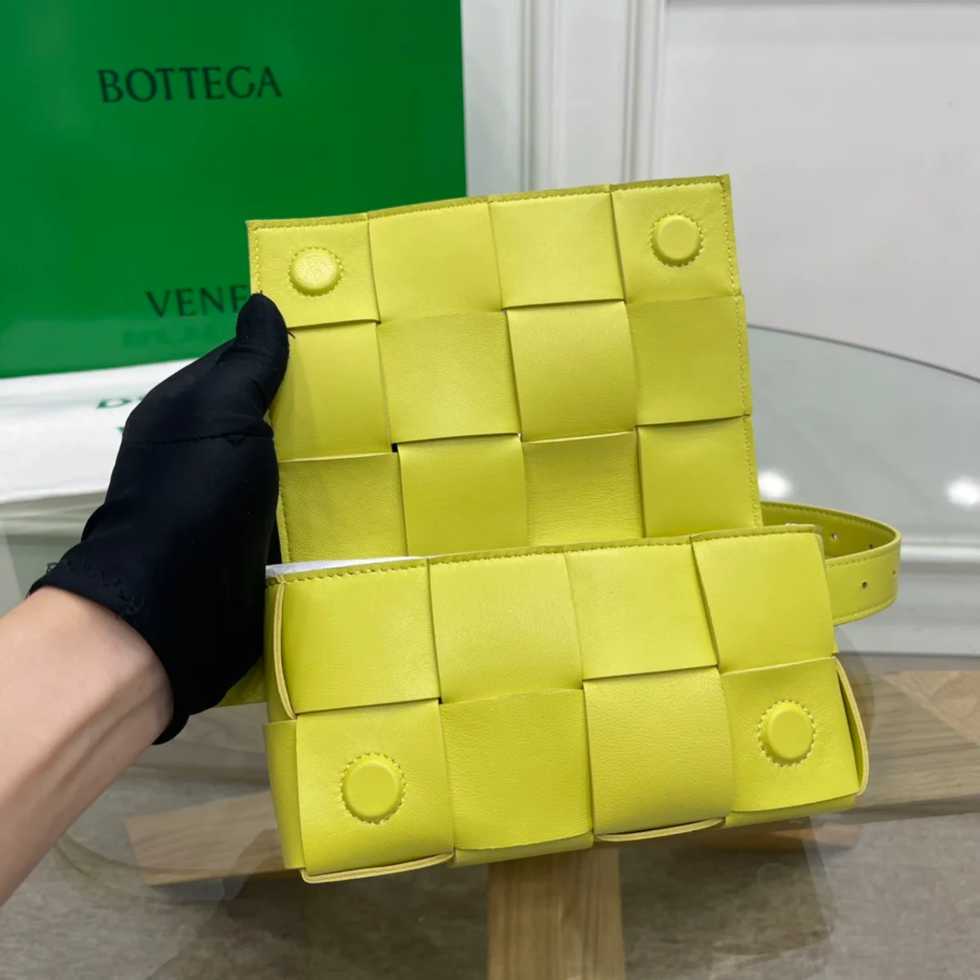 Поясная сумка BV из плетеной ткани, овечья кожа, 17-5-9-5-5 см