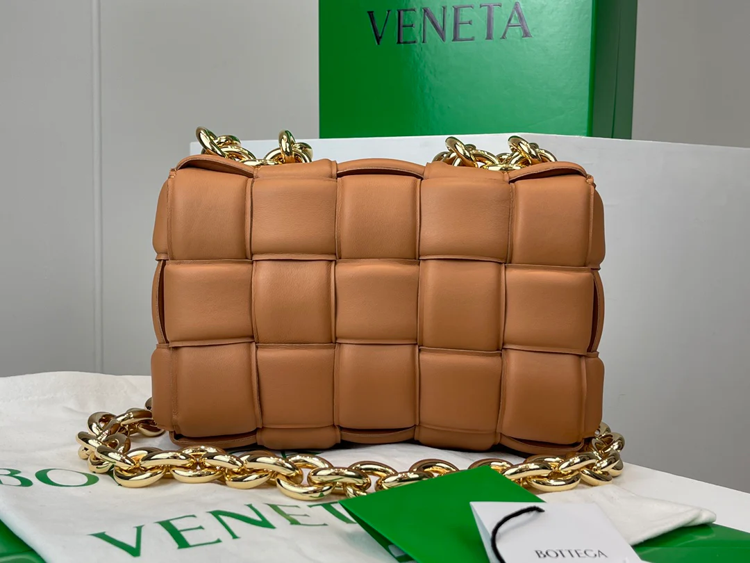 Плетеная сумка BV в виде кассеты, квадратная сумка на цепочке, из овечьей кожи, 27х10х18 см, 3 шт.