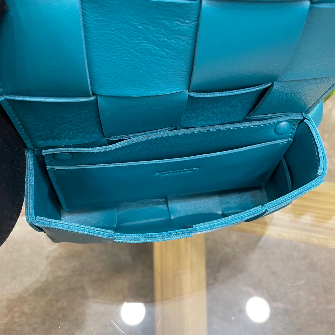 Поясная сумка BV из плетеной ткани, овечья кожа, 17 см, 5х9 см, 3 см.