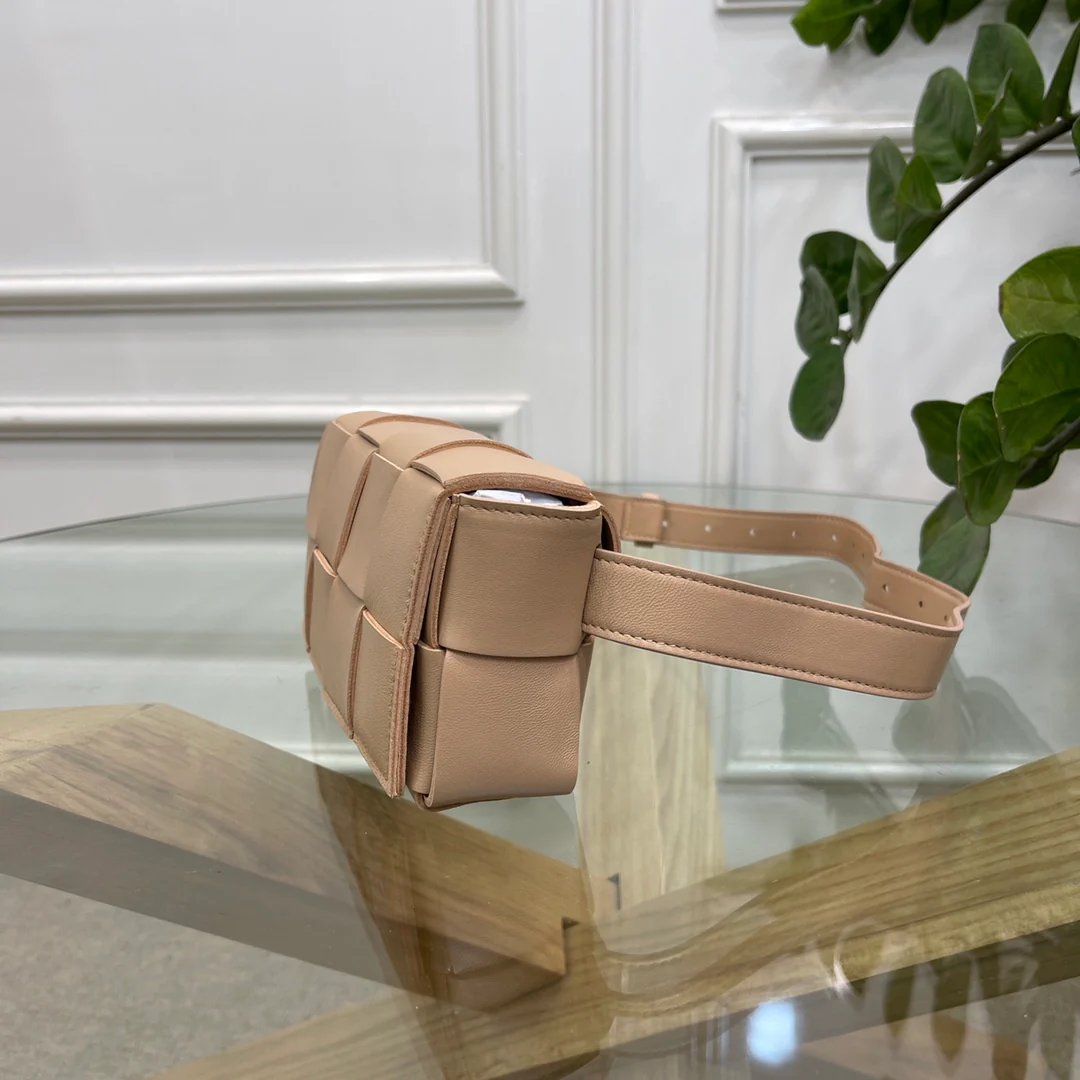 Поясная сумка BV из плетеной ткани, овечья кожа, 17 см, 5х9 см.