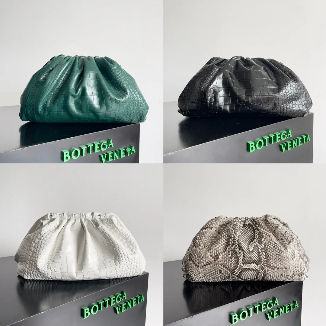 BV - Узор под крокодиловую кожу - Сумка-облако - Изумрудно-зеленый