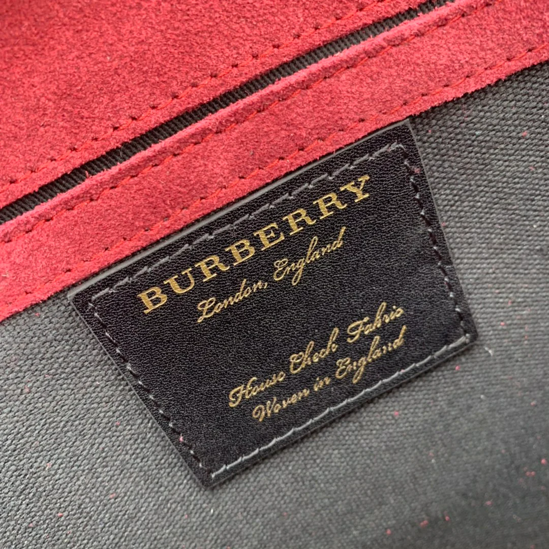 Сумка через плечо Burberry House в клетку, бордовая.