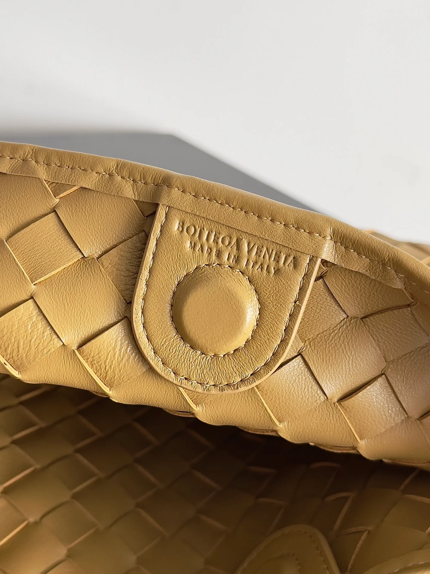 BV - Кожа с узлами - Плетеная сардина - Сумка - Желтая