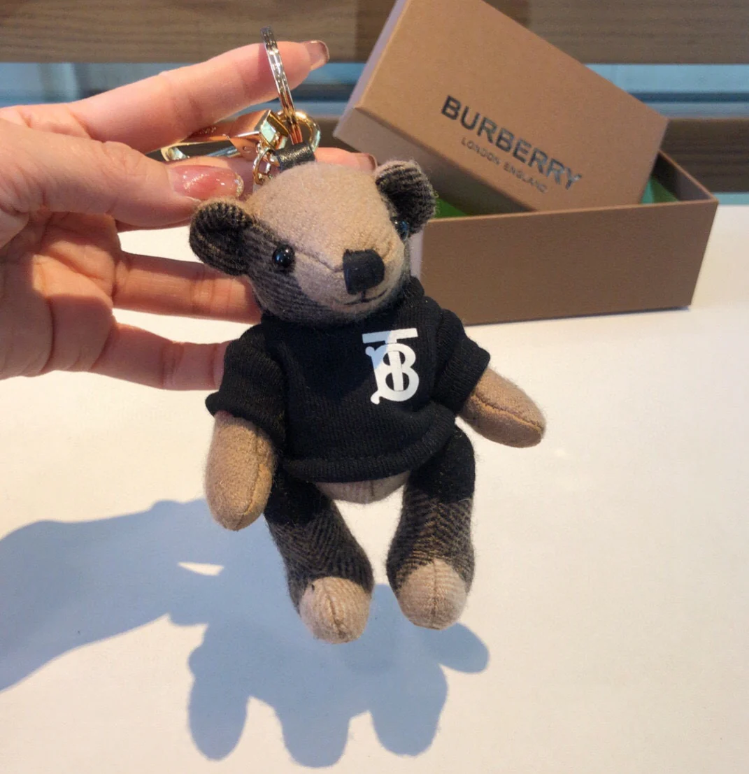 Burberry - Подвеска в виде медведя для толстовки - Черная