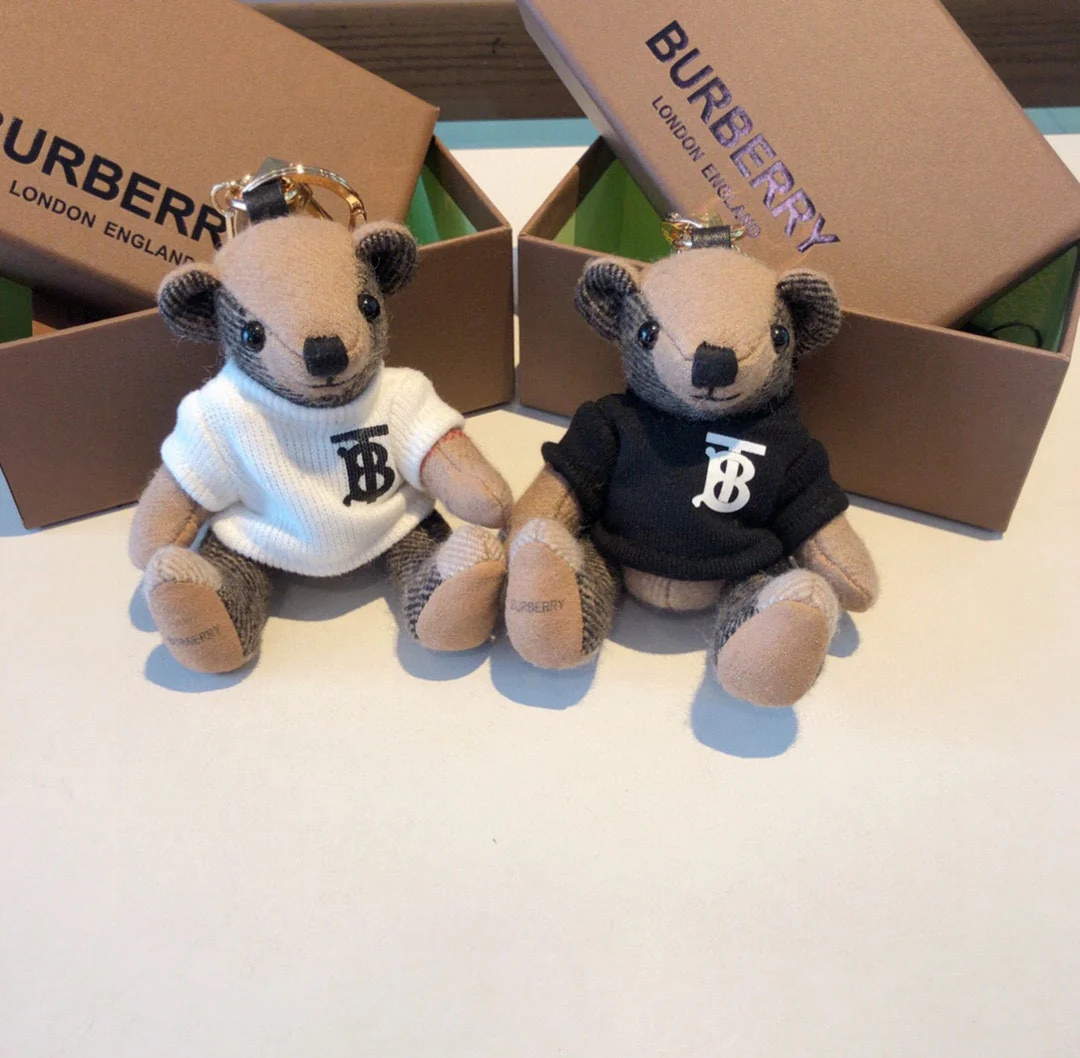 Burberry - Брелок в виде медведя для толстовки - Белый