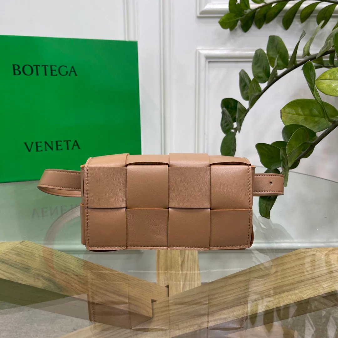 Поясная сумка BV из плетеной ткани, овечья кожа, 17,5х9,5х5 см, 2 шт.