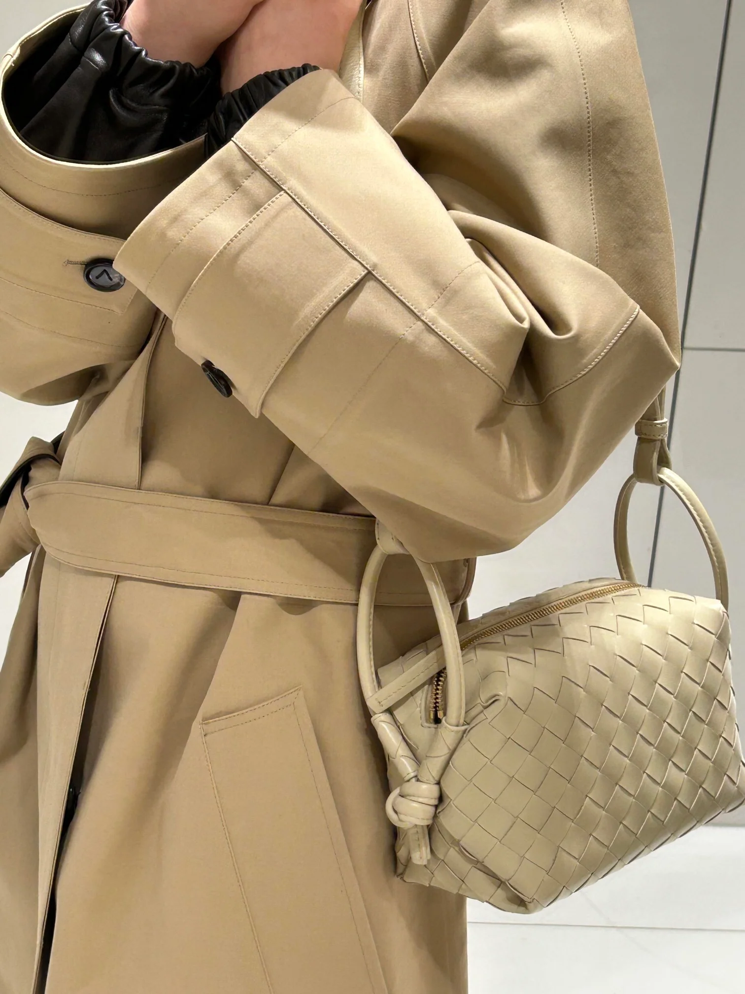 Застежка-петля BV - складная сумка - травянисто-зеленый - бежевый