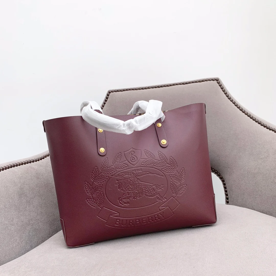 Burberry - Новинка - Винтаж - Ретро - Сумка-тоут - Бордовая