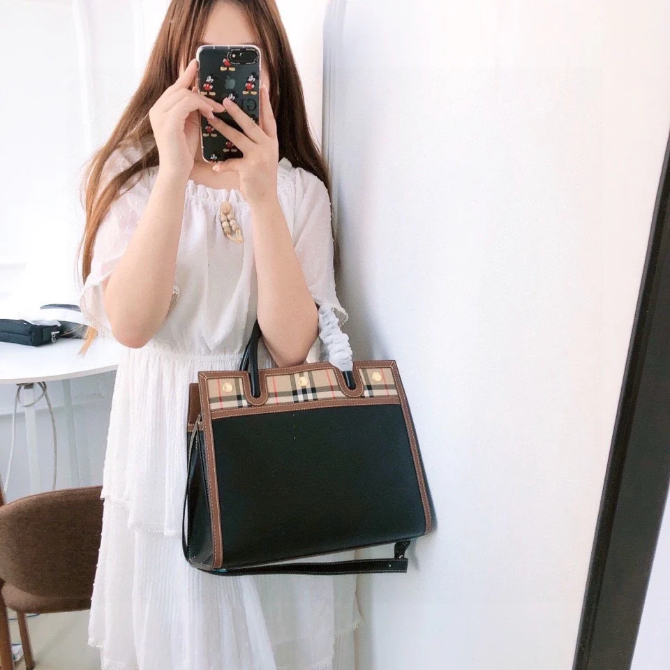 Burberry - название - сумка Teller - винтажная - ретро клетчатый узор - 1