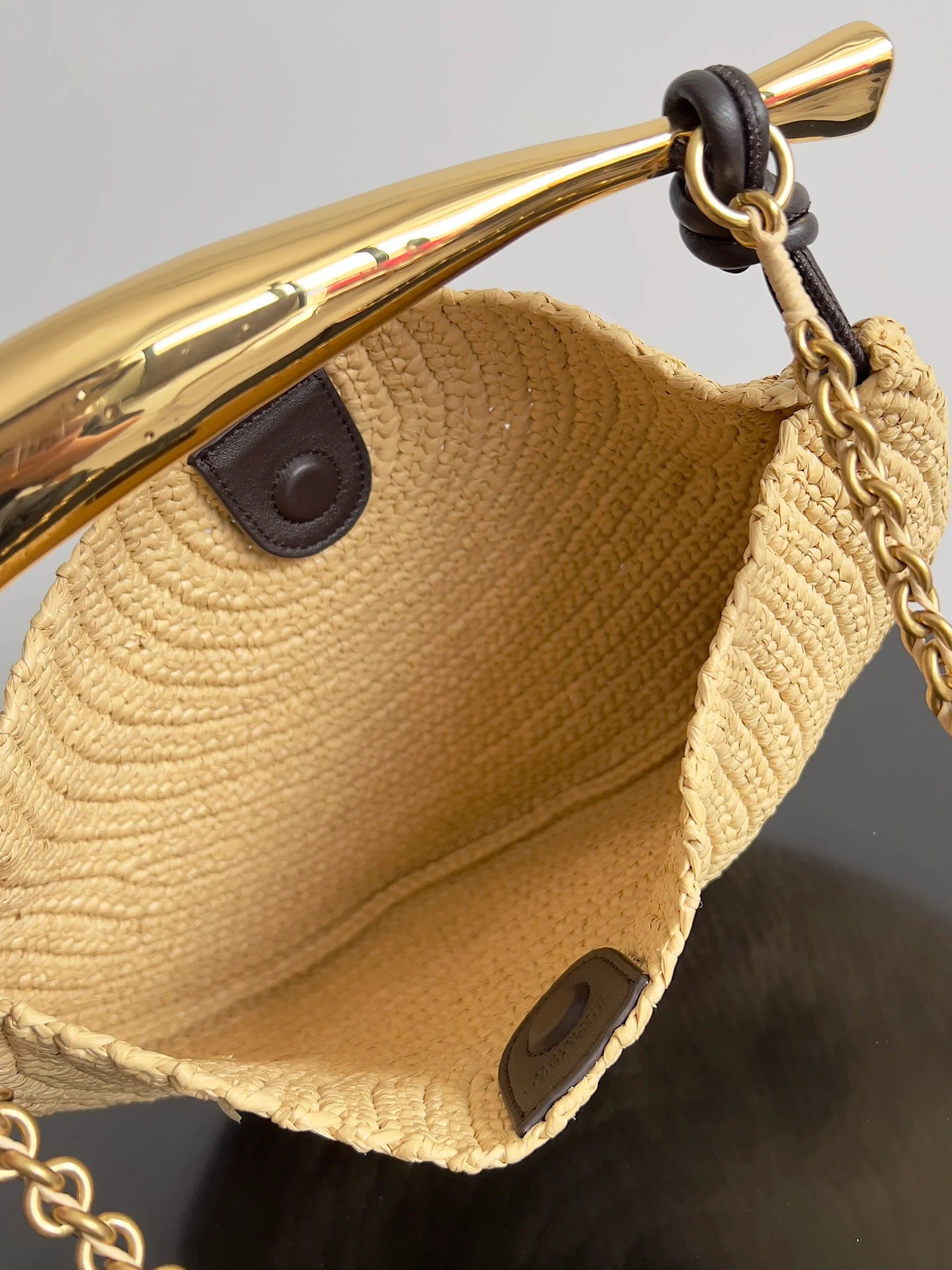 Сумка BV ?Сардина? — плетеная из соломы — желтая