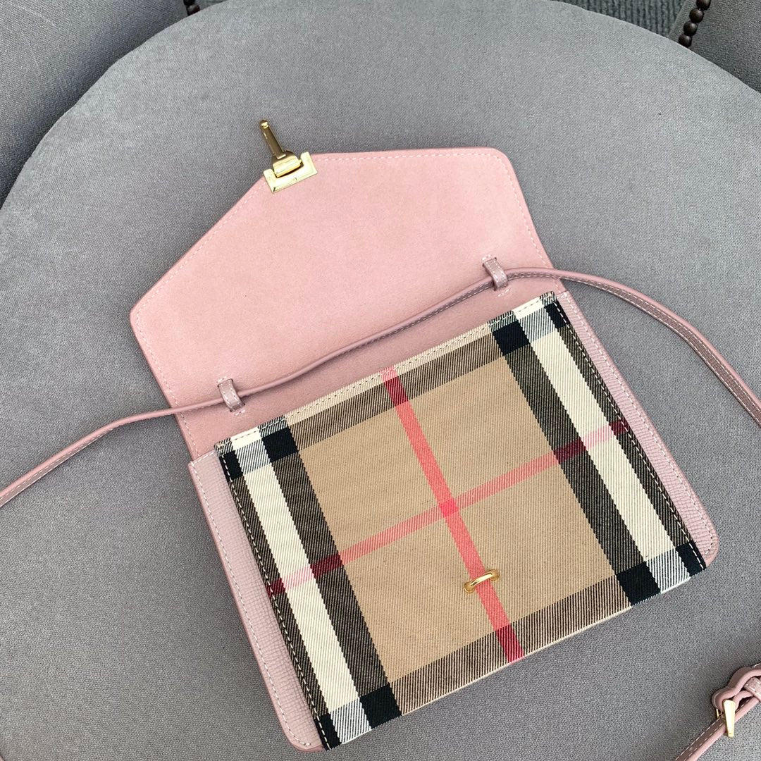 Сумка через плечо Burberry House в клетку - розовая
