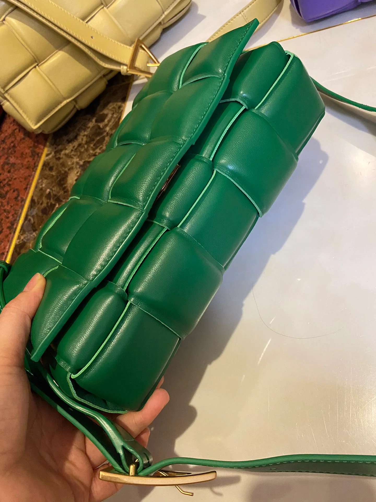 Чехол для кассет BV из плетеной кожи/держатель для карт/яичная кожа/25х15х4 см/2