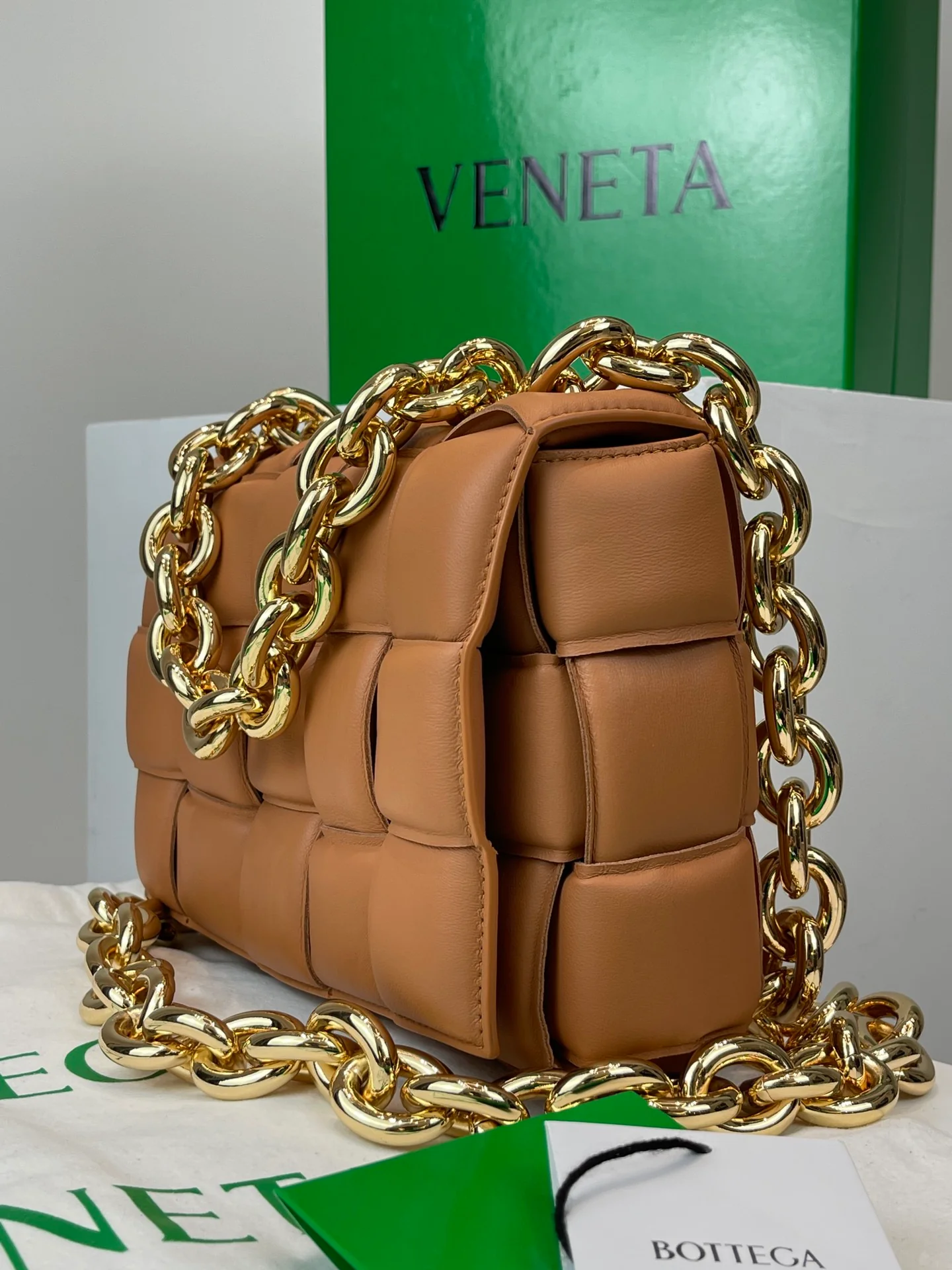 Плетеная сумка BV в виде кассеты, квадратная сумка на цепочке, из овечьей кожи, 27х10х18 см, 3 шт.