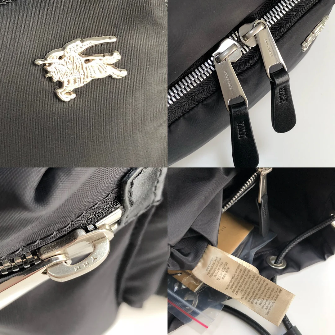 Burberry - Классический рюкзак в стиле милитари с кожаной отделкой