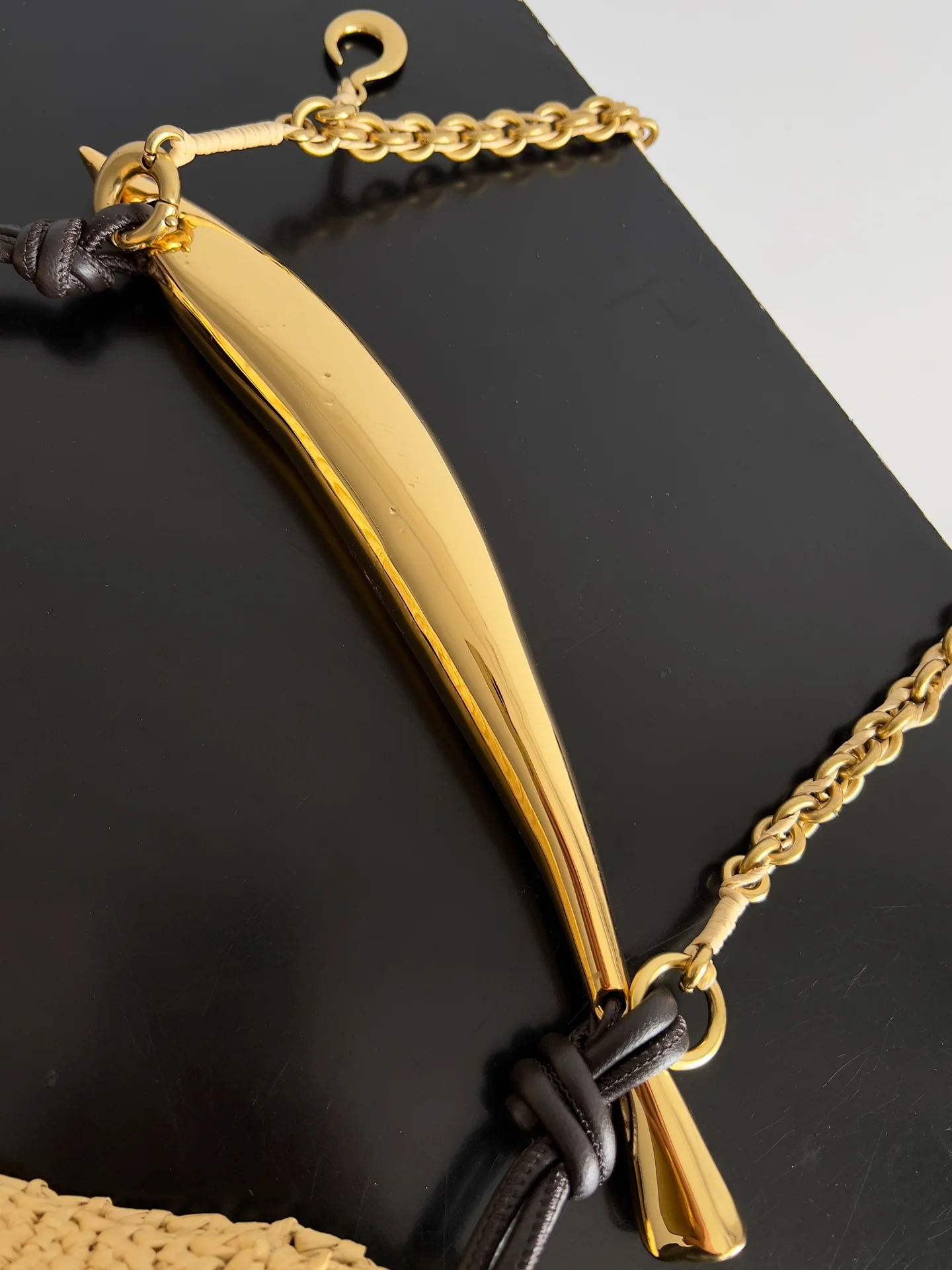 Сумка BV ?Сардина? — плетеная из соломы — желтая