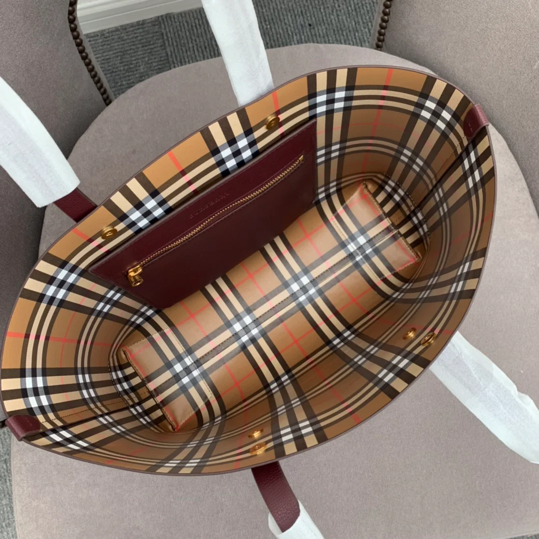 Burberry - Новинка - Винтаж - Ретро - Сумка-тоут - Бордовая