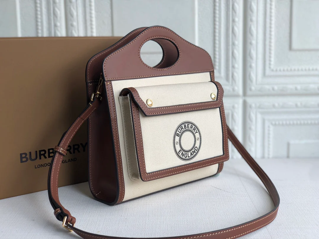 Холщовая сумка-тоут Burberry коричневого цвета