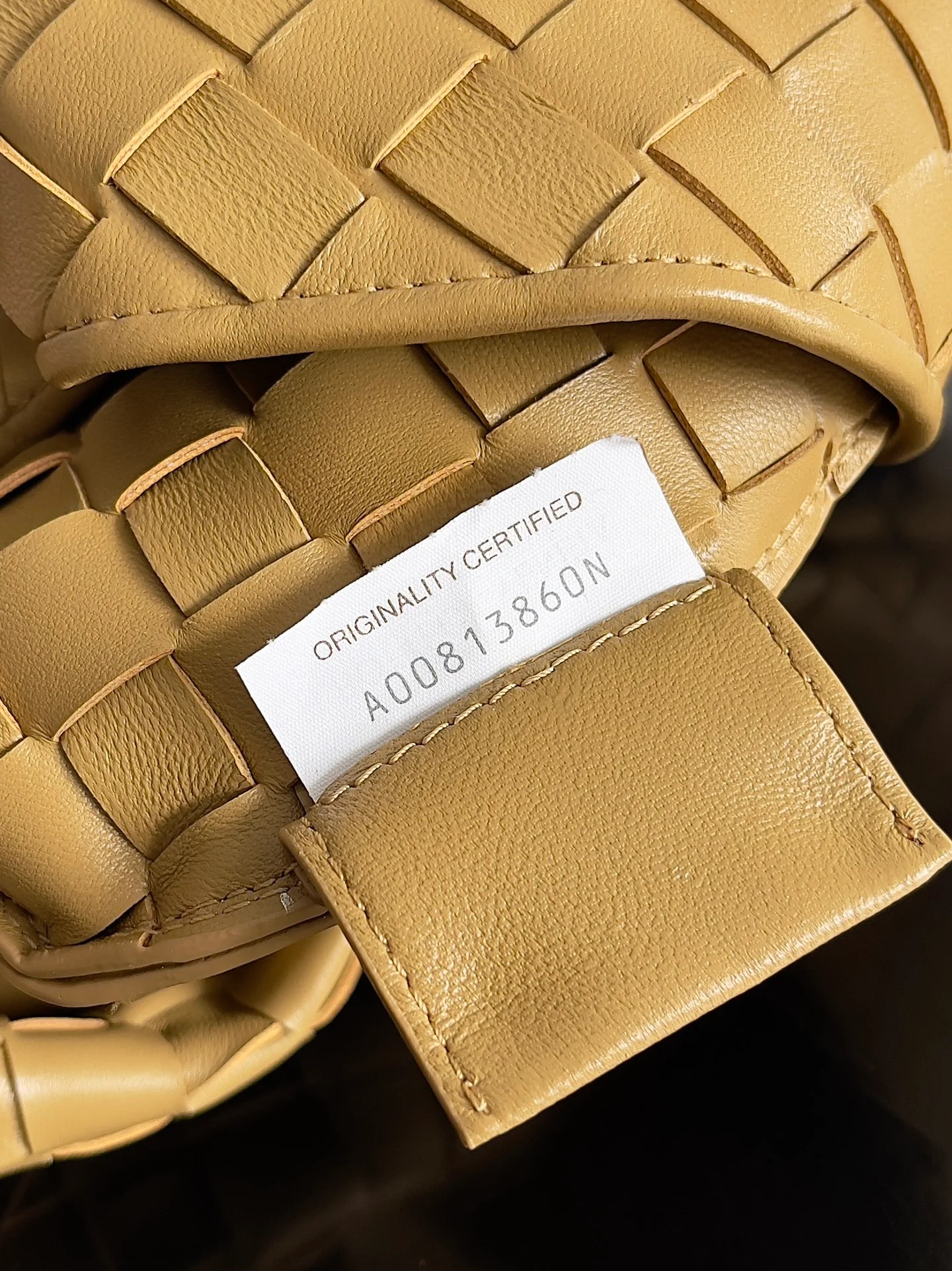 BV - Кожа с узлами - Плетеная сардина - Сумка - Желтая