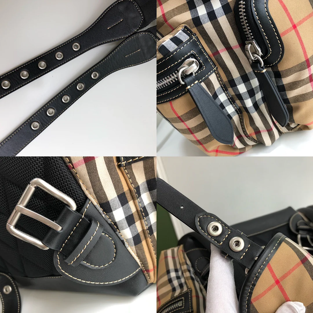 Большой мужской рюкзак Burberry в винтажную клетку.