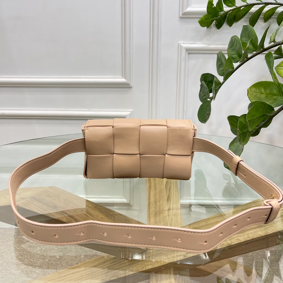 Поясная сумка BV из плетеной ткани, овечья кожа, 17 см, 5х9 см.