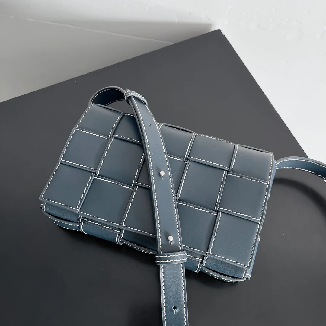 Кассета BV - Кожа с прошивкой - Сумка - Синяя