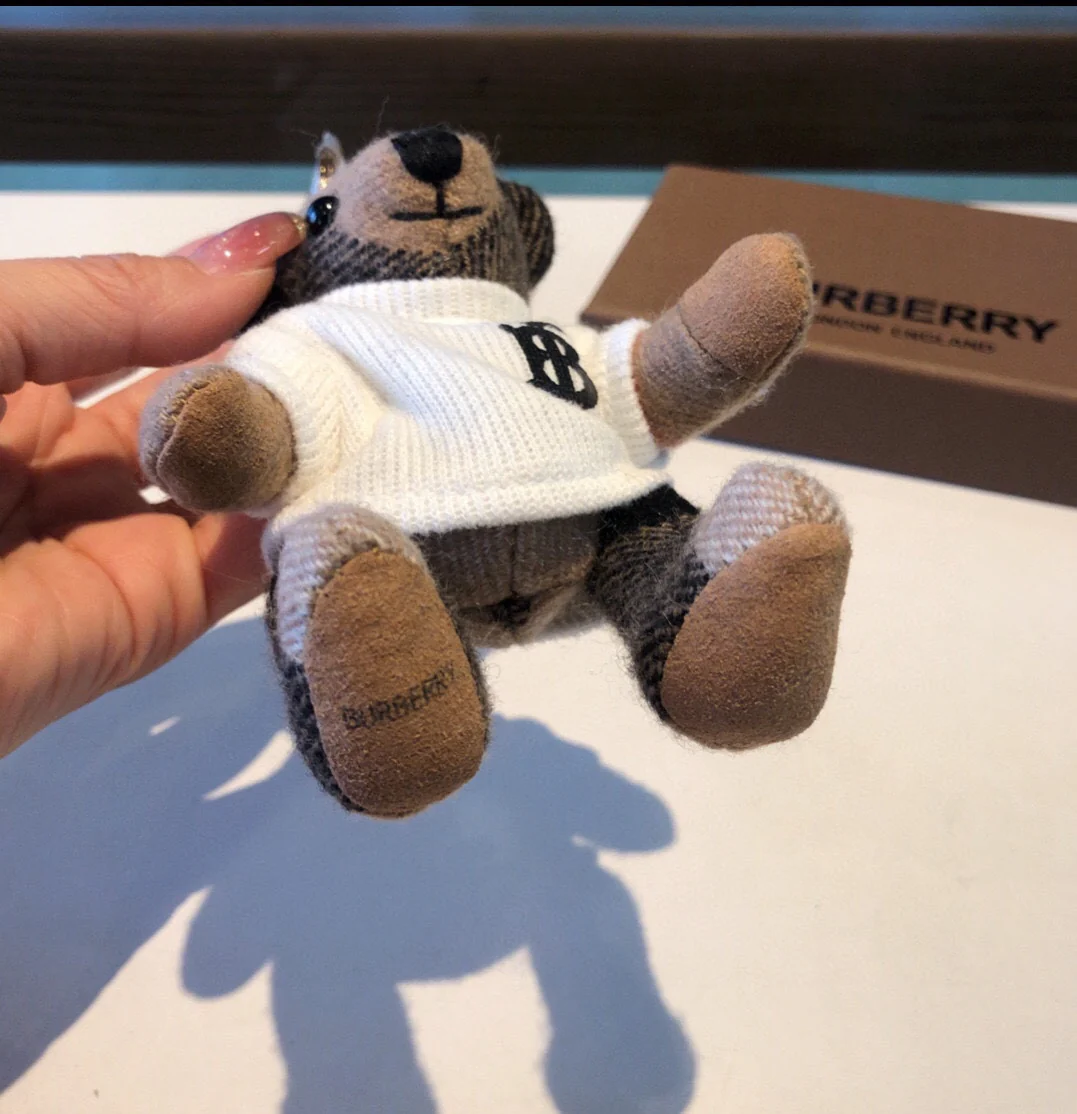 Burberry - Брелок в виде медведя для толстовки - Белый