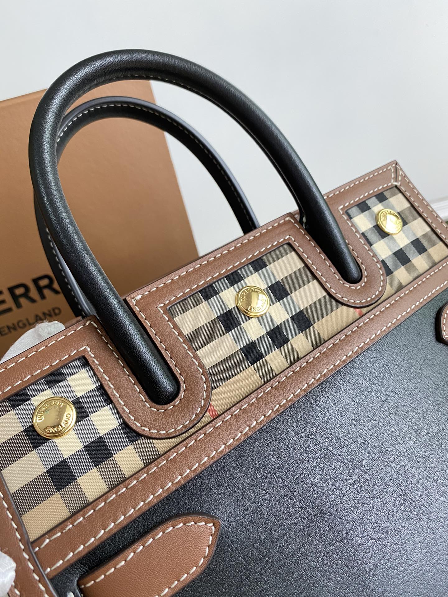 Burberry - Title - Сумка Teller - Винтаж - Ретро клетчатый узор - Маленькая
