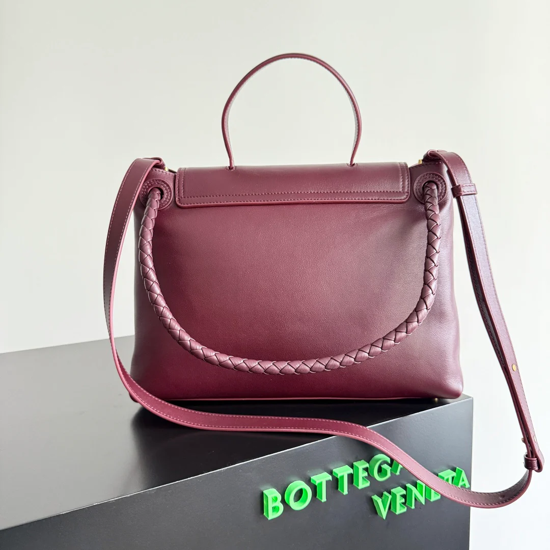 Сумка BV-ciao Double Flap Handbag - Большая - Бордовая