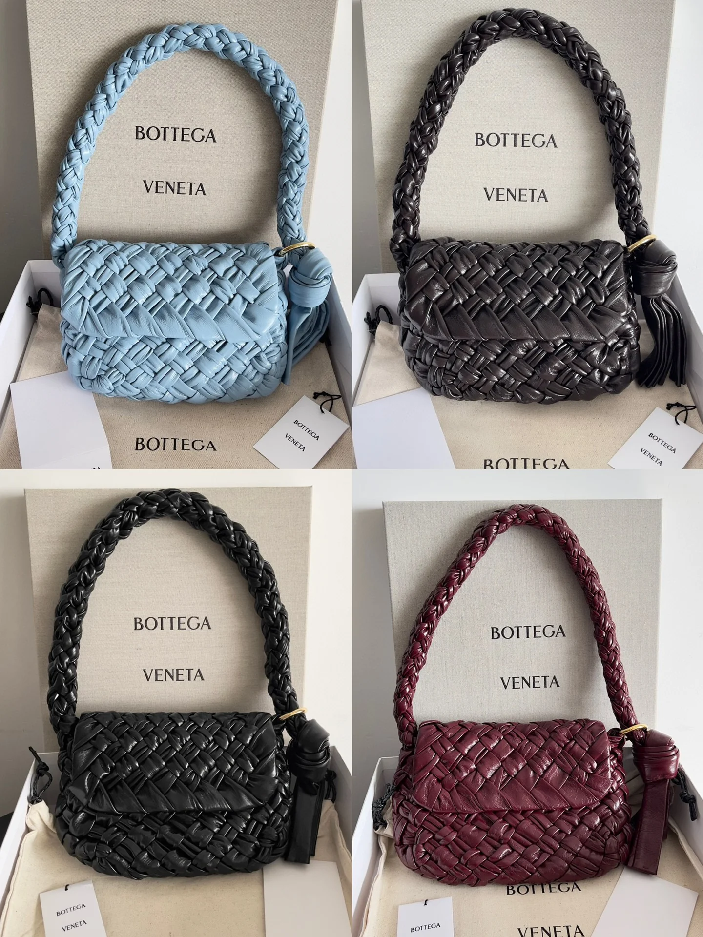 BV-kalimero-citta-underarm knotted bag-patterned blue